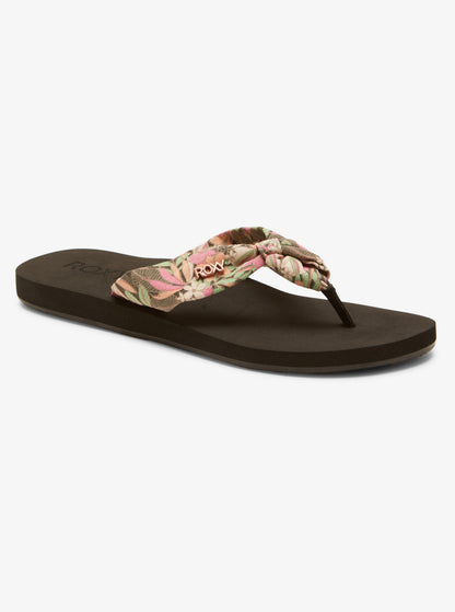 Roxy Paia V - Beach Flip-Flops for Women in Black/Pink/Soft Lime