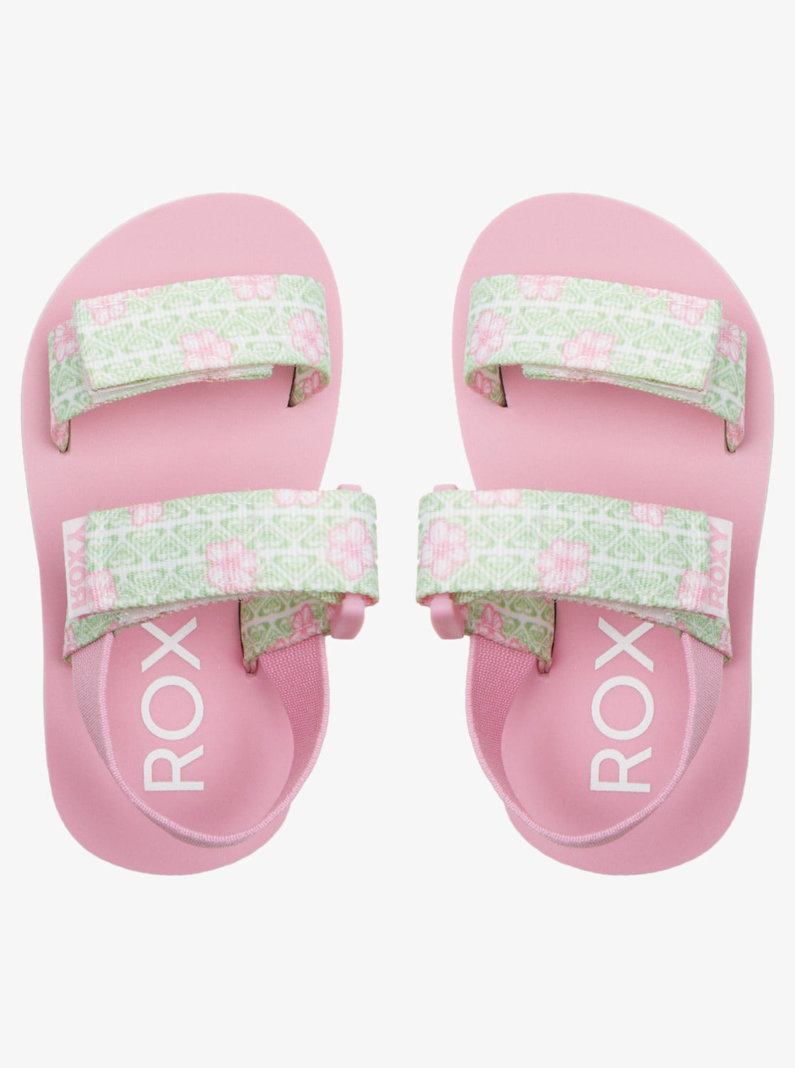 Roxy Cage Girls Sandals in Green/Pink