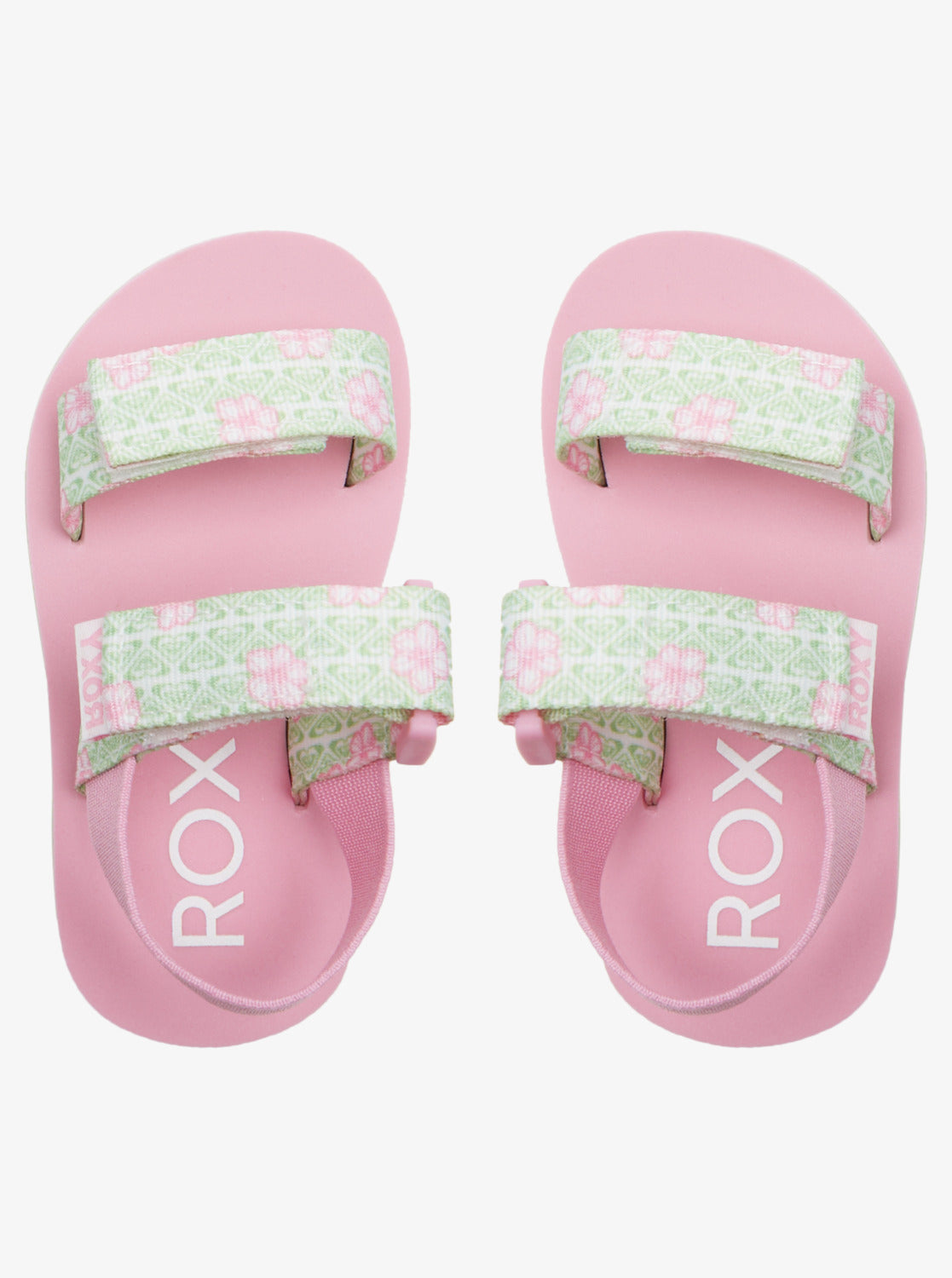 Roxy Cage Girls Sandals in Green/Pink