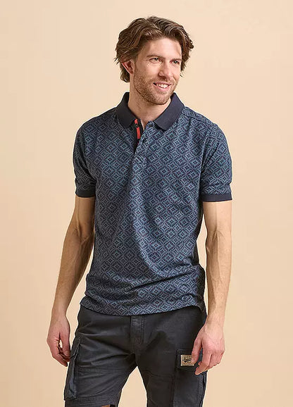 Brakeburn Navy Tile Polo Shirt