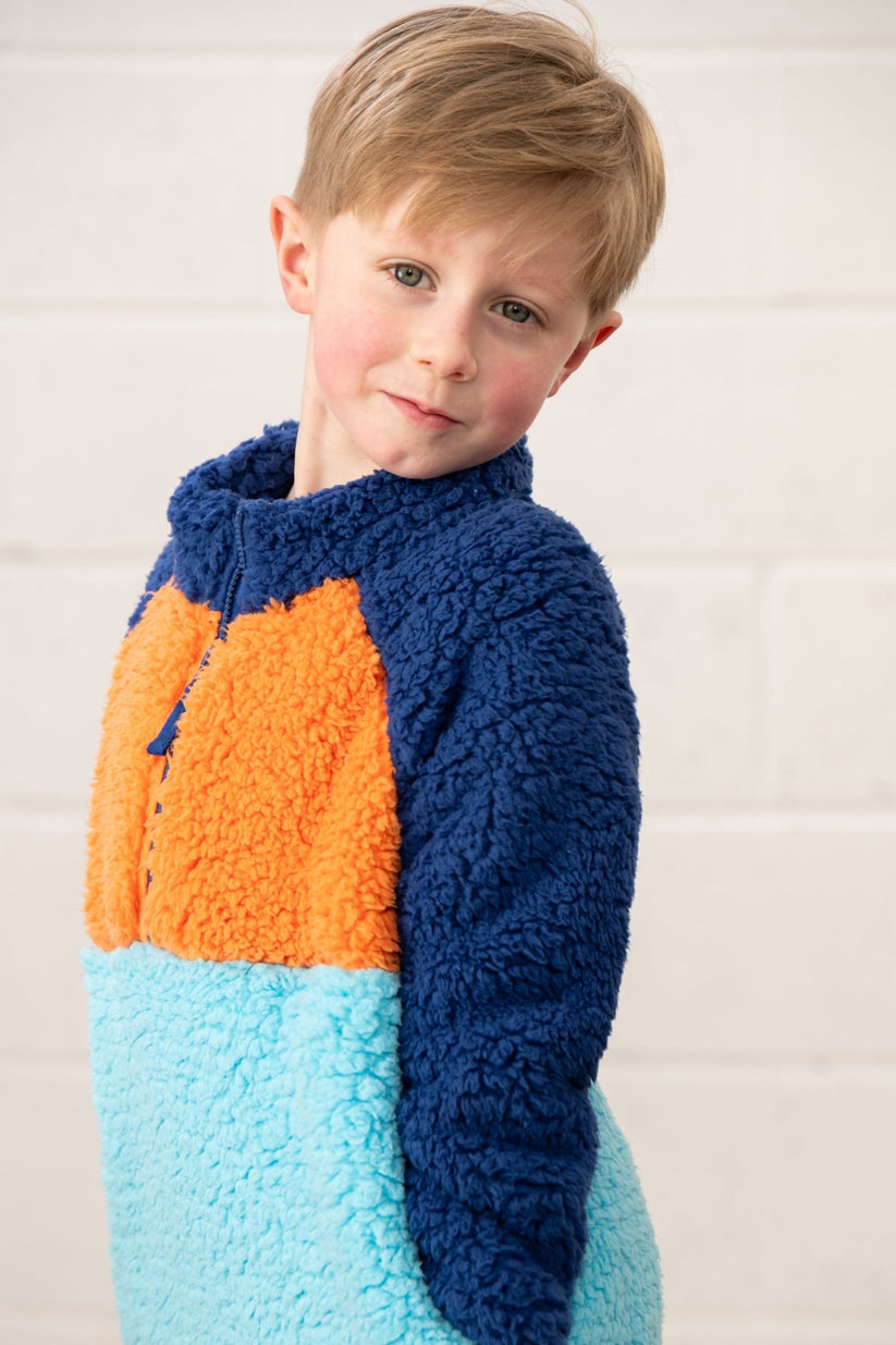 Lighthouse Caden Fleece in Blue Orange