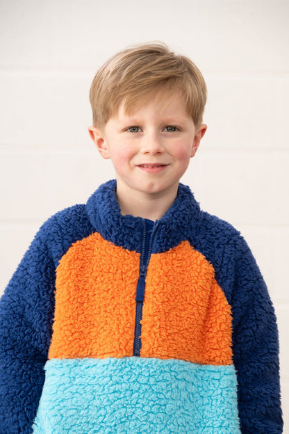 Lighthouse Caden Fleece in Blue Orange