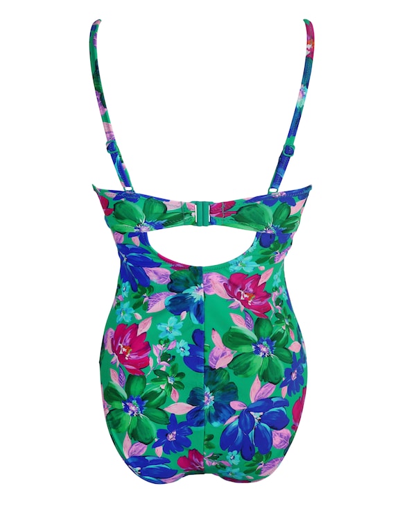 Pour Moi Free Spirit Underwired Lightly Padded Swimsuit in Green Floral