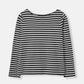 Joules Harbour Long Sleeved Top in Navy Cream Stripe