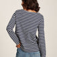 Joules Harbour Long Sleeved Top in Navy Cream Stripe