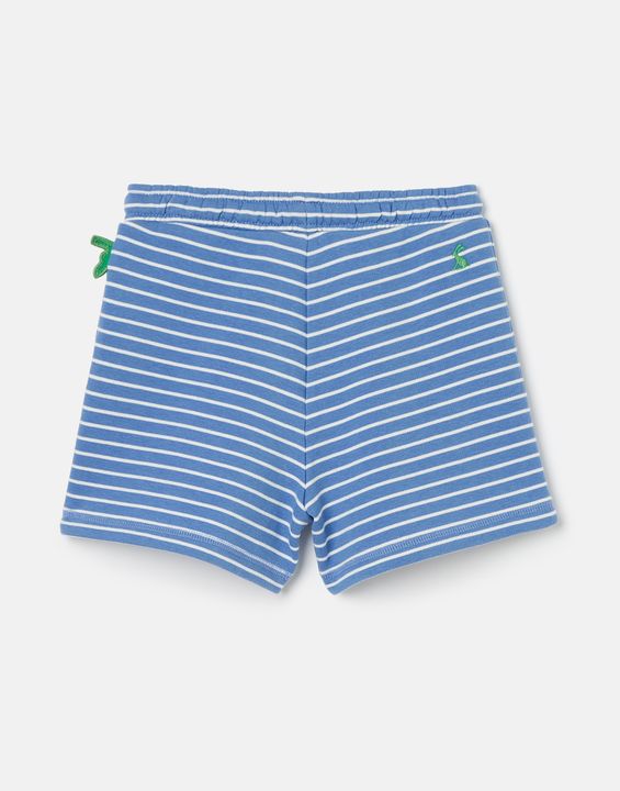 Joules Hamden Novelty Sweat Shorts in Blue Stripe Strawberry