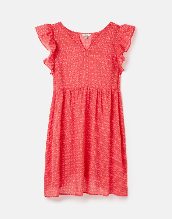 Joules Faith Frill Beach Dress in Pink Ditsy
