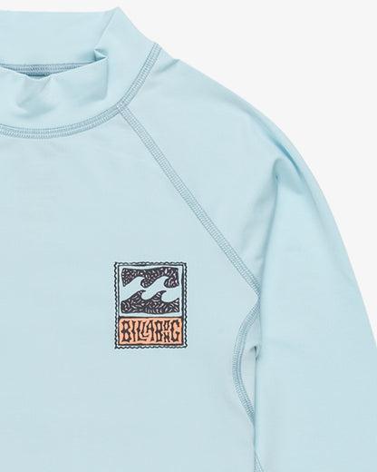 Billabong Double Fun Boys Long Sleeve Rash Vest in Coastal Fun