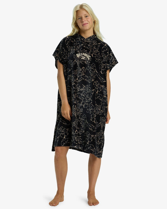 Billabong Womens - Hooded Towel for Women in Black Pebble
