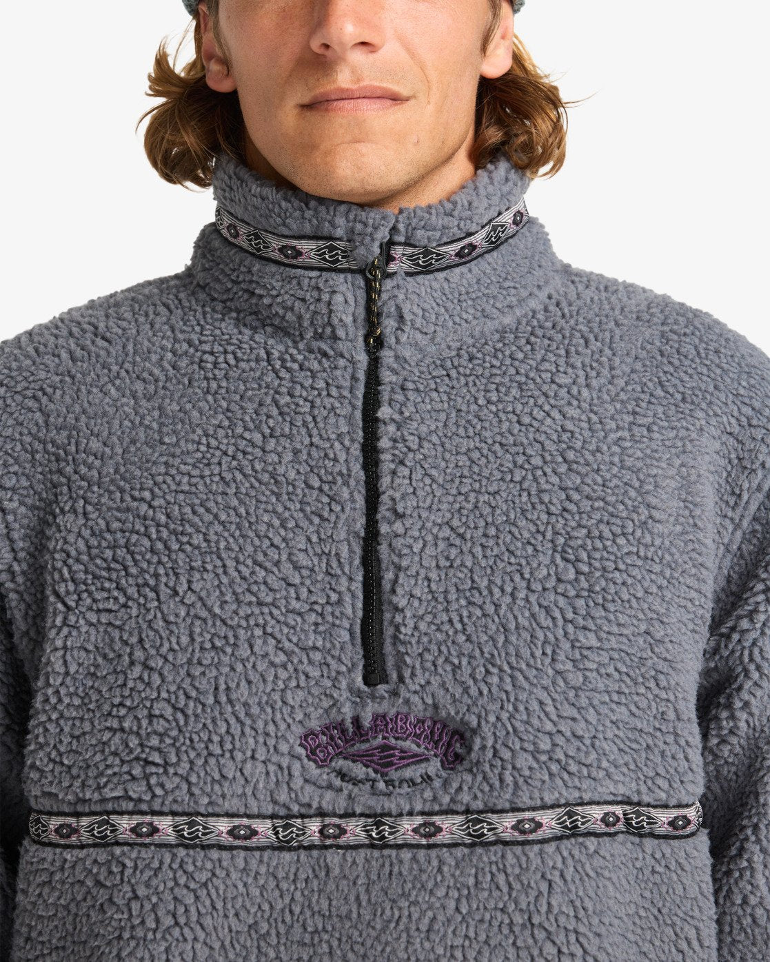 Billabong Boundary Tombstone - Half Zip Mock Neck Fleece for Men in Pewter