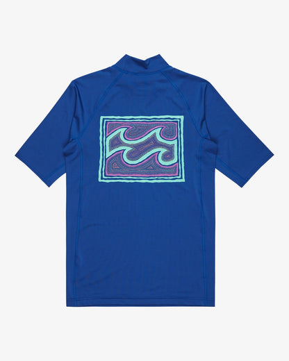 Billabong Know The Feeling Rash Vest in Blue Rinse