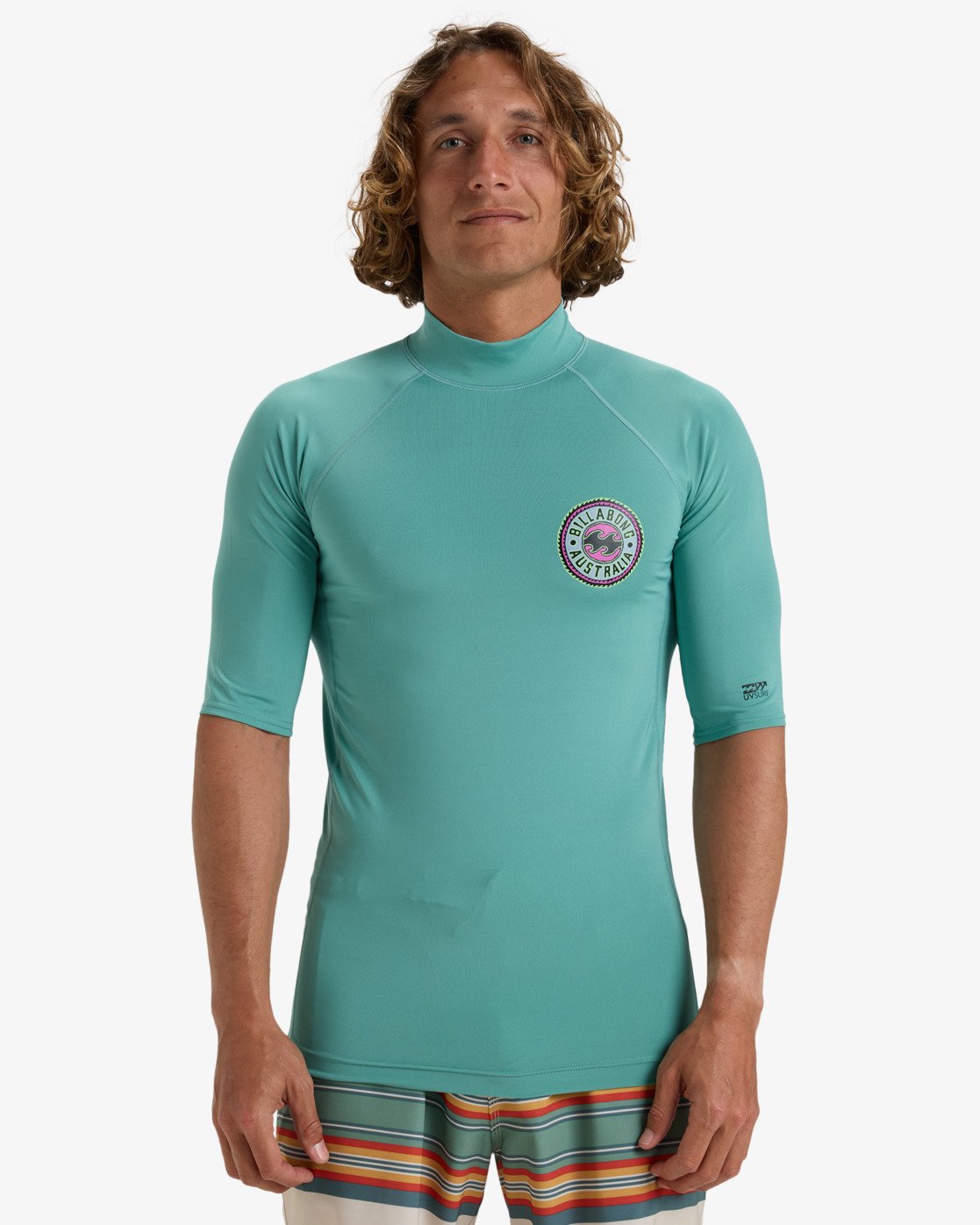 Billabong Know The Feeling Rash Vest in Dusty Teal