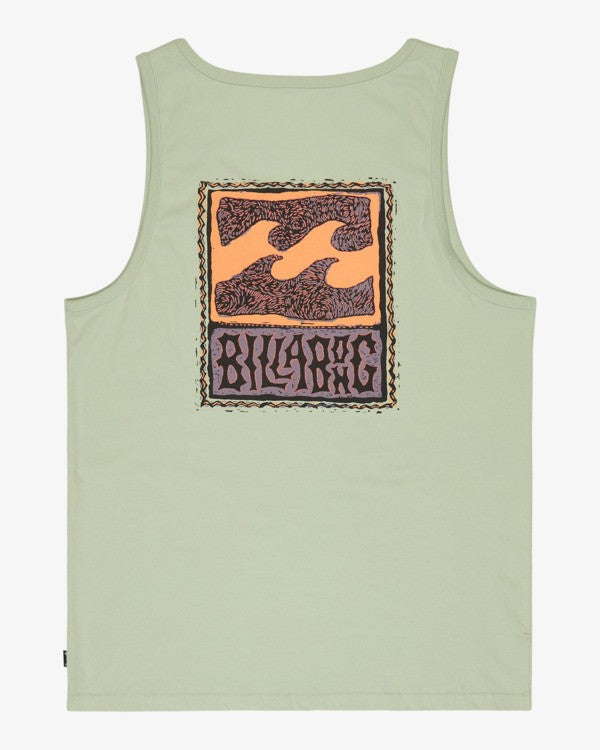 Billabong Stamp Tank in Vintage Green