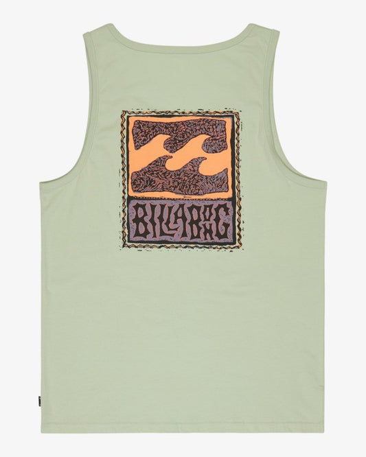 Billabong Stamp Tank in Vintage Green