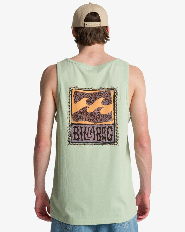 Billabong Stamp Tank in Vintage Green