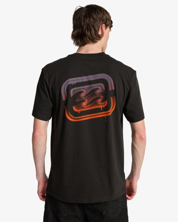 Billabong Crayon Wave T-Shirt in Washed Black