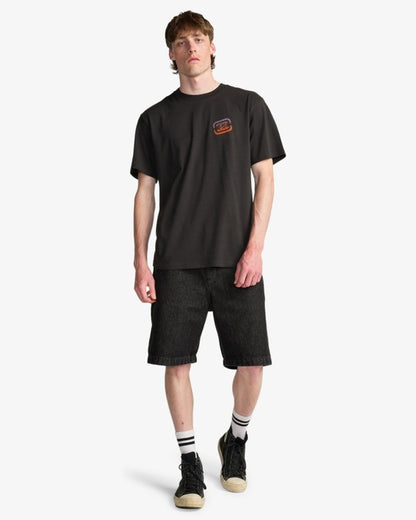 Billabong Crayon Wave T-Shirt in Washed Black