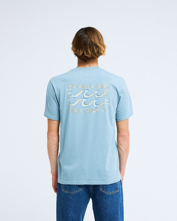 Billabong Crayon Wave T-Shirt in Blue Fog