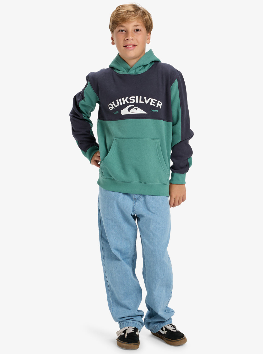 Quiksilver Knowledge Area Youth Hoodie in Deep Sea