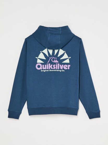 Quiksilver Graphic Boys Zip Hoodie in Dark Denim