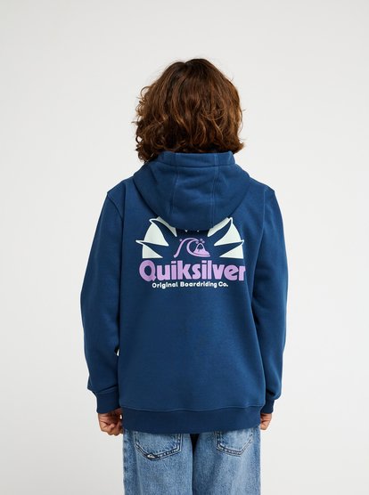 Quiksilver Graphic Boys Zip Hoodie in Dark Denim