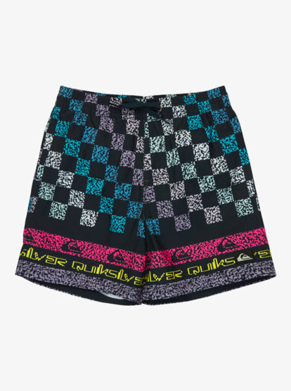 Quiksilver Everyday Printed Volley 14" Boys Swim Shorts in Dark Navy Next Gen