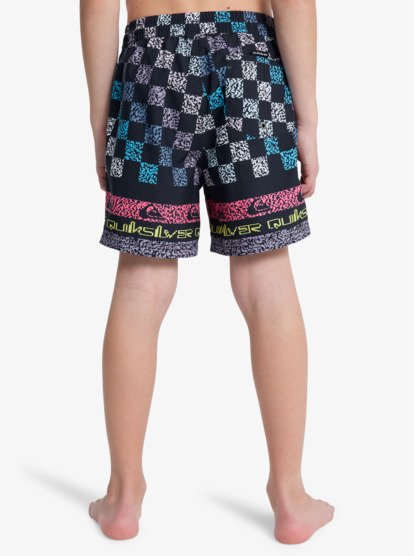 Quiksilver Everyday Printed Volley 14" Boys Swim Shorts in Dark Navy Next Gen