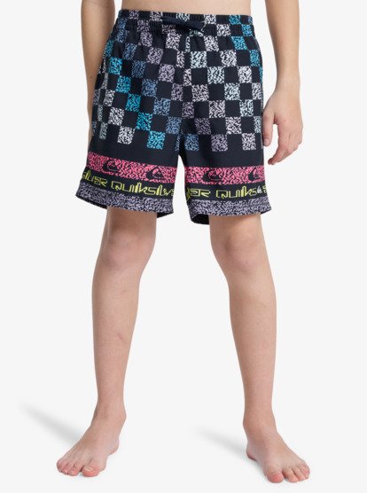 Quiksilver Everyday Printed Volley 14" Boys Swim Shorts in Dark Navy Next Gen