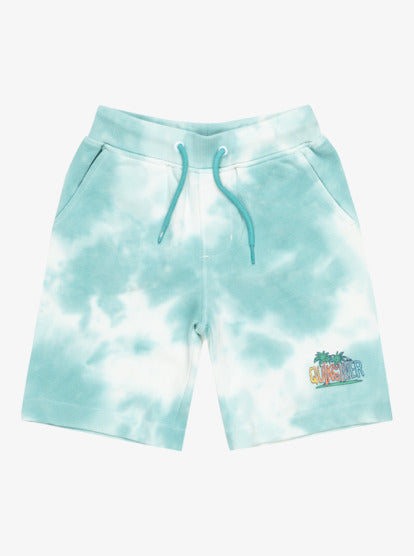 Quiksilver Tie Dye Elastic Waist Boys Shorts in Marine Blue