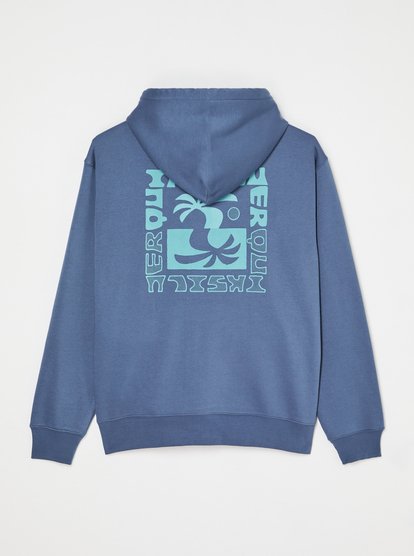 Quiksilver Salt Water Palm Ride Hoodie in Vintage Indigo