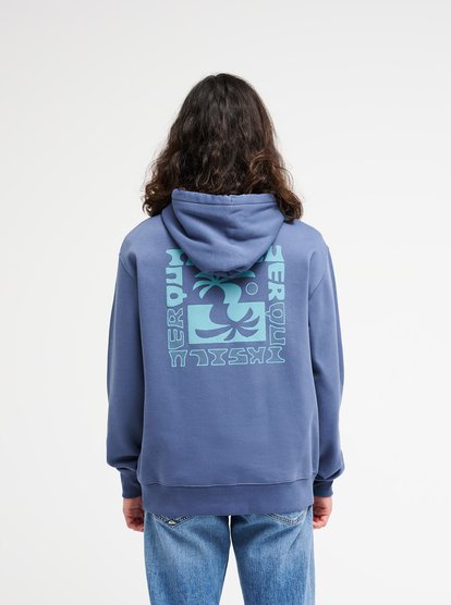 Quiksilver Salt Water Palm Ride Hoodie in Vintage Indigo