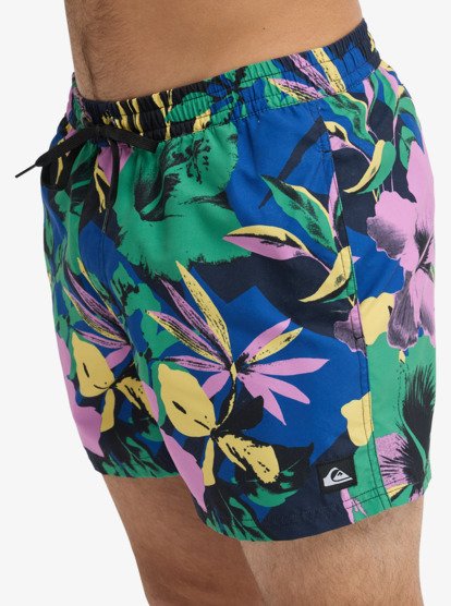 Quiksilver Everyday Printed Volley 15" Swim Shorts in Dark Navy Interact Floral