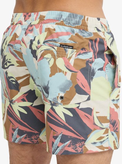 Quiksilver Everyday Printed Volley 15" Swim Shorts in Bone White Interact Floral