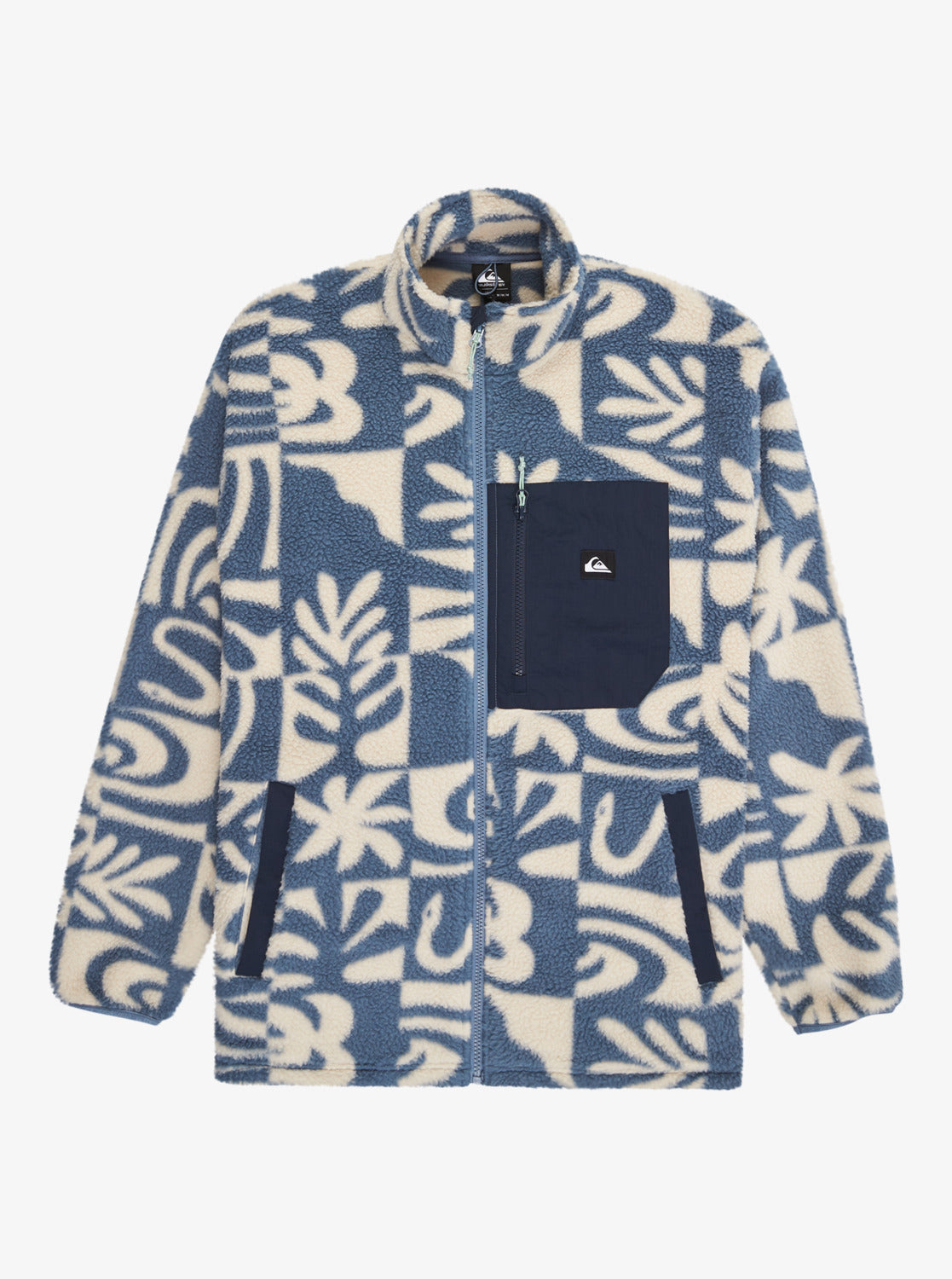 Quiksilver Clean Coast Full Zip Fleece in China Blue