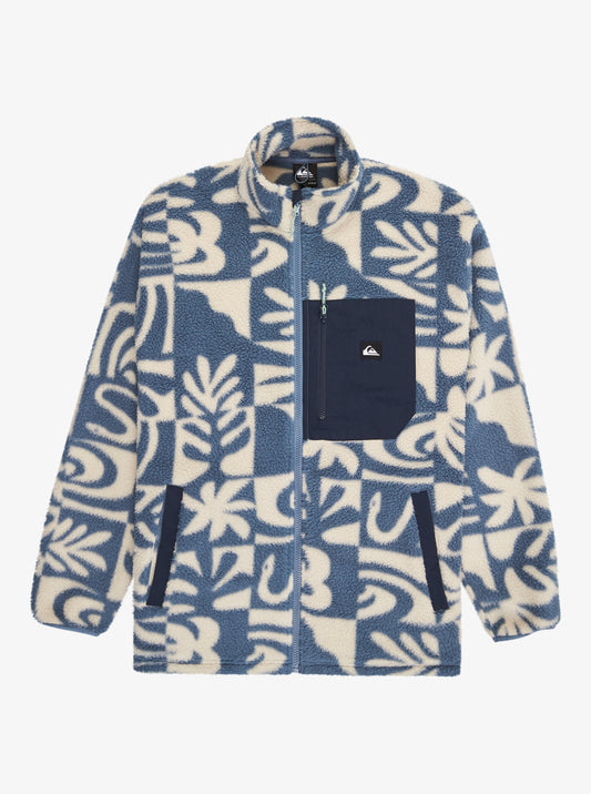 Quiksilver Clean Coast Full Zip Fleece in China Blue