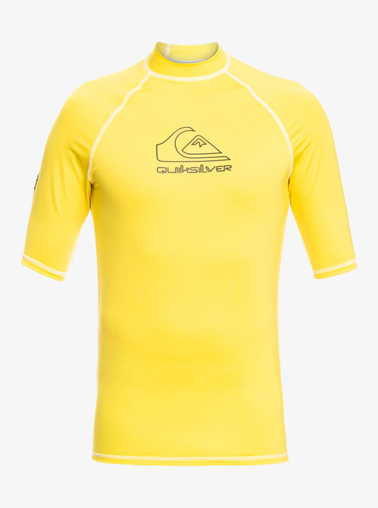 Quiksilver On Tour UPF 50 Rash Vest in Lemon Zest