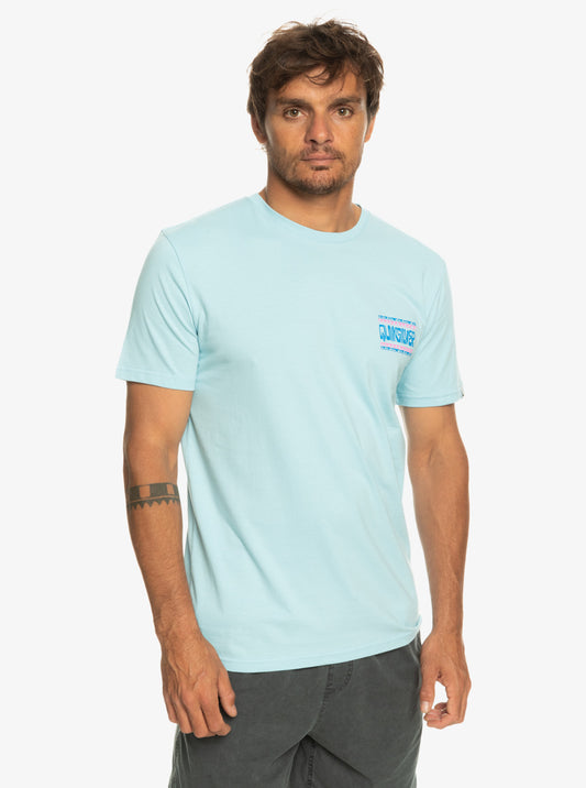 Quiksilver Warped Frames T-Shirt in Sky Blue
