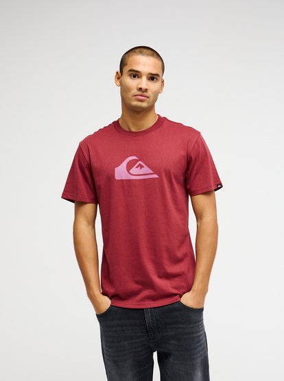 Quiksilver Comp Logo T-Shirt in Oxblood Red
