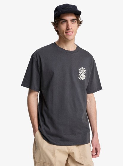 Quiksilver Evo Blossom Of Peace T-Shirt in Tarmac