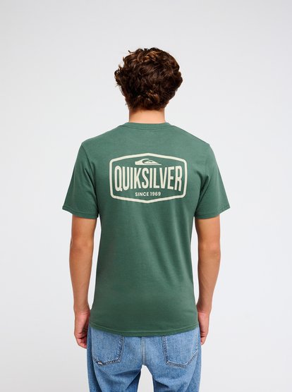 Quiksilver Ev Surf Garage Men Green Short Sleeve T-Shirt