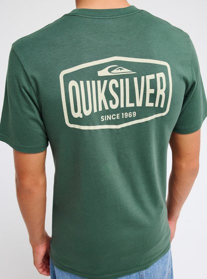Quiksilver Ev Surf Garage Men Green Short Sleeve T-Shirt
