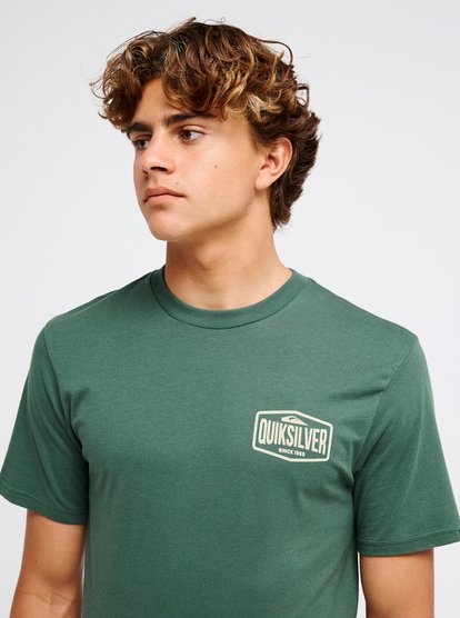 Quiksilver Ev Surf Garage Men Green Short Sleeve T-Shirt