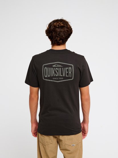 Quiksilver Ev Surf Garage Men Black Short Sleeve T-Shirt