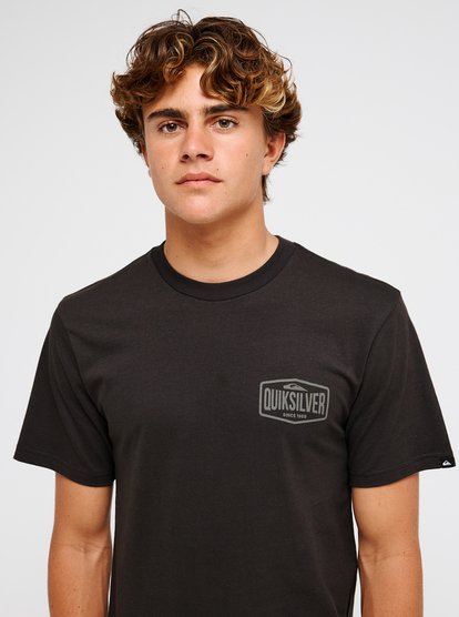 Quiksilver Ev Surf Garage Men Black Short Sleeve T-Shirt