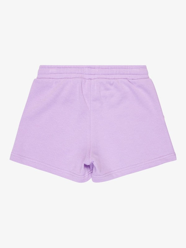 Roxy Surf Feeling Girls Terry Sweat Shorts in Crocus Petal