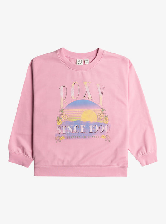 Roxy Morning Hike Girls Pullover Sweatshirt in Prism Pink