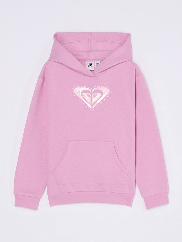 Roxy Surf Feeling Brushed Girls Pink Hoodie