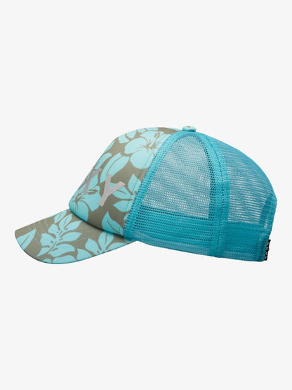 Roxy Honey Coconut Girls Trucker Cap in Oil Green