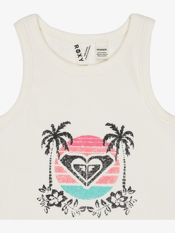 Roxy Iconic Days Girls Vest Top in Coconut Milk