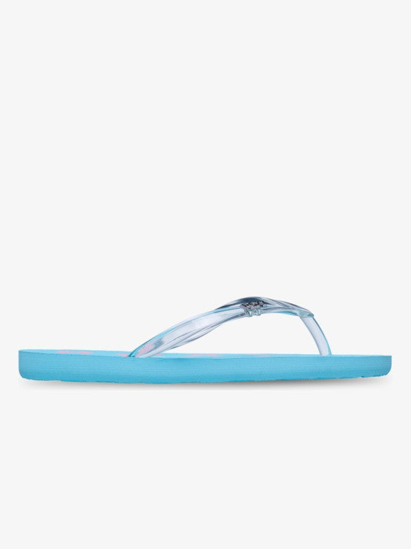 Roxy Viva Jelly Girls Flip Flops in Aqua Splah